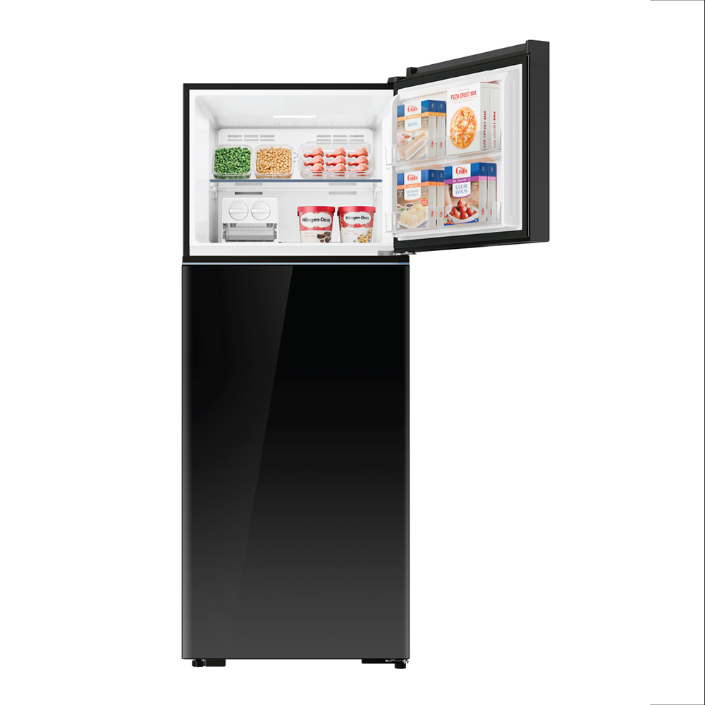 Haier 475L I 2 Star I Black Glass I Double Door Refrigerator